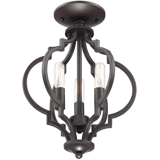 Meridian 3-Light Convertible Semi-Flush or Pendant in Oil Rubbed Bronze M60055ORB