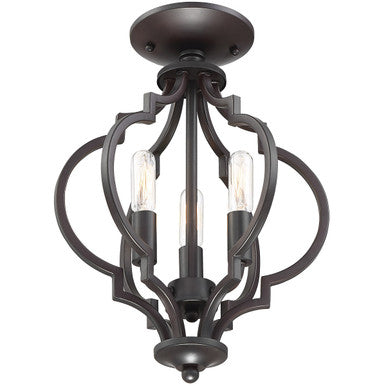 Meridian Lite Trends 3-Light Convertible Semi-Flush or Pendant in Oil Rubbed Bronze M60055ORB