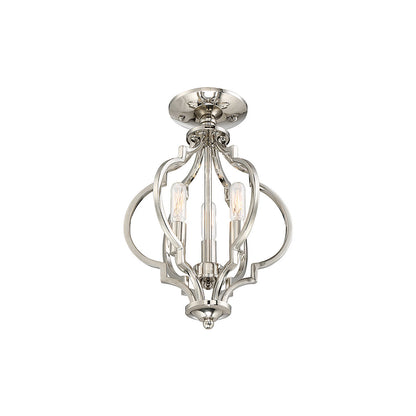 Meridian Lite Trends 3-Light Convertible Semi-Flush or Pendant in Polished Nickel M60055PN