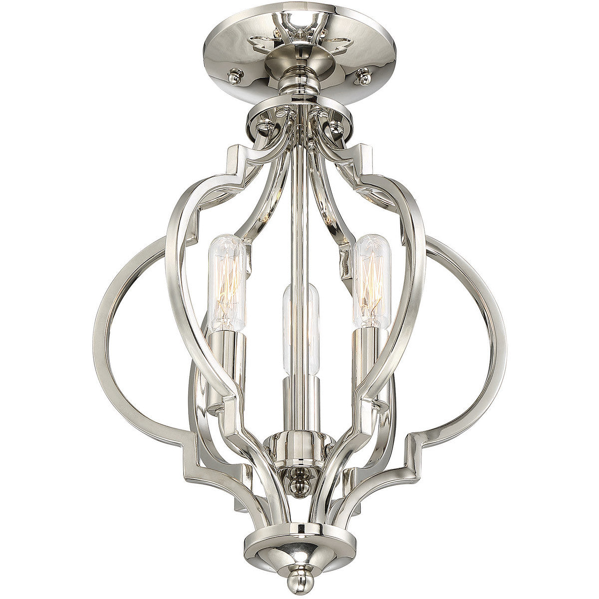 Meridian 3-Light Convertible Semi-Flush or Pendant in Polished Nickel M60055PN