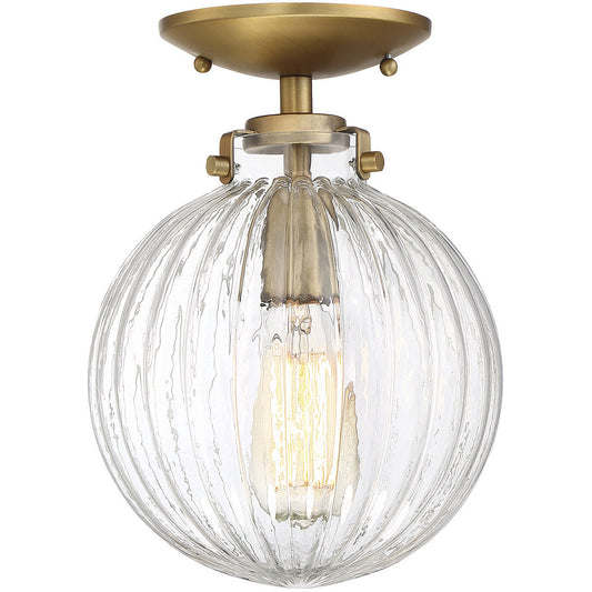 Meridian 1-Light Ceiling Light in Natural Brass M60056NB