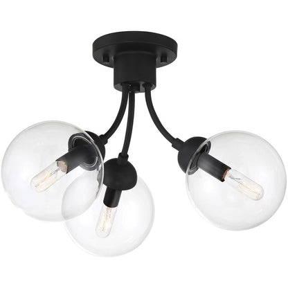 Meridian Lite Trends 3-Light Ceiling Light in Matte Black M60060MBK