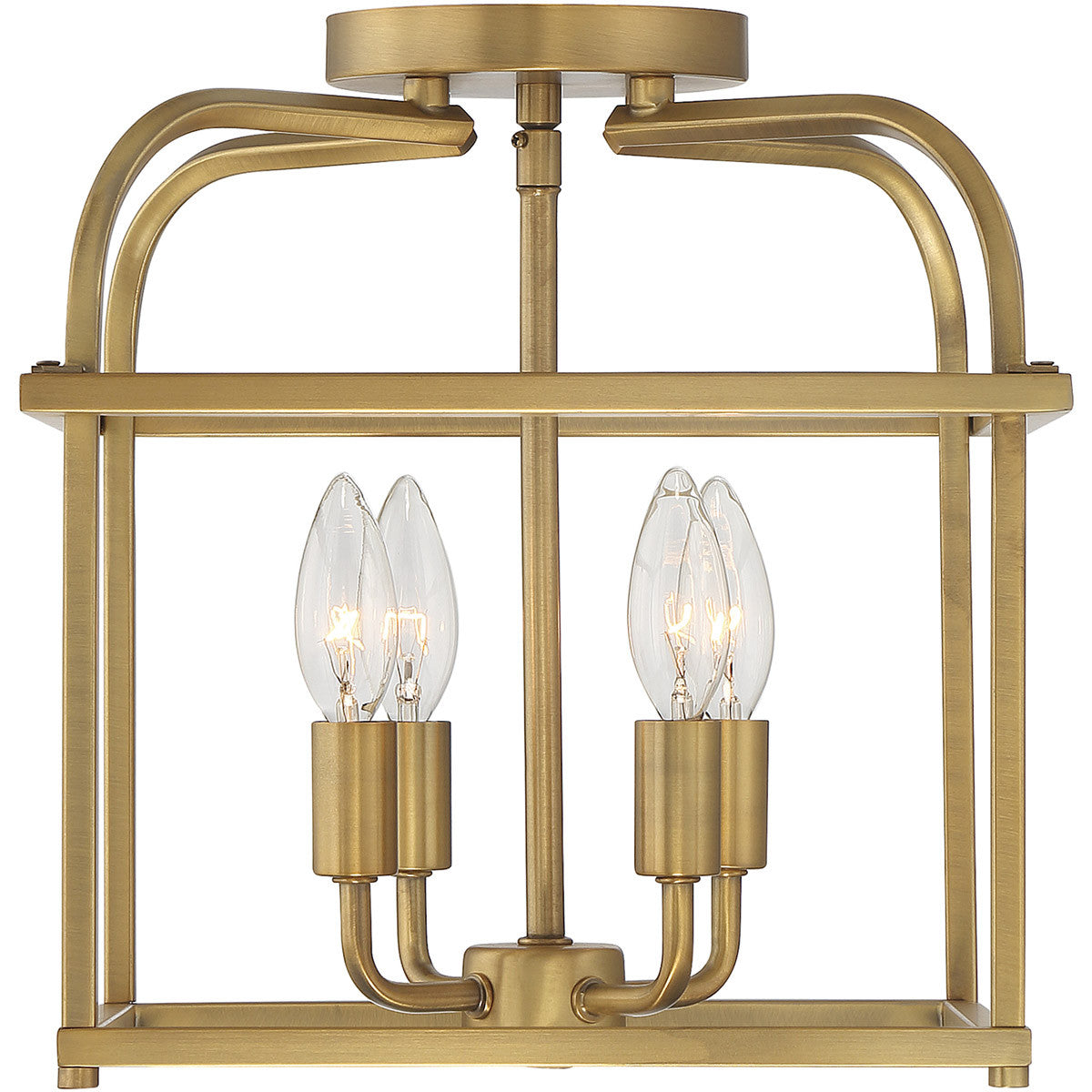 Meridian Lite Trends 4-Light Ceiling Light in Natural Brass M60061NB