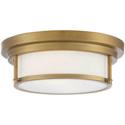 Meridian 2-Light Ceiling Light in Natural Brass M60062NB