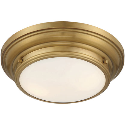 Meridian Lite Trends 2-Light Ceiling Light in Natural Brass M60063NB