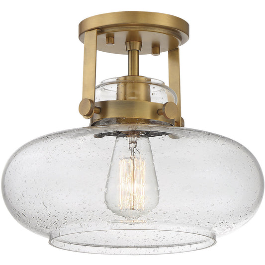 Meridian 1-Light Ceiling Light in Natural Brass M60064NB