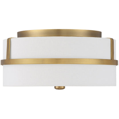 Meridian Lite Trends 2-Light Ceiling Light in Natural Brass M60065NB