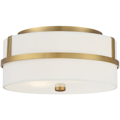 Meridian Lite Trends 2-Light Ceiling Light in Natural Brass M60065NB