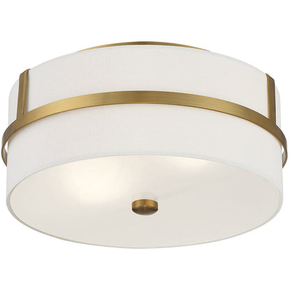 Meridian Lite Trends 2-Light Ceiling Light in Natural Brass M60065NB