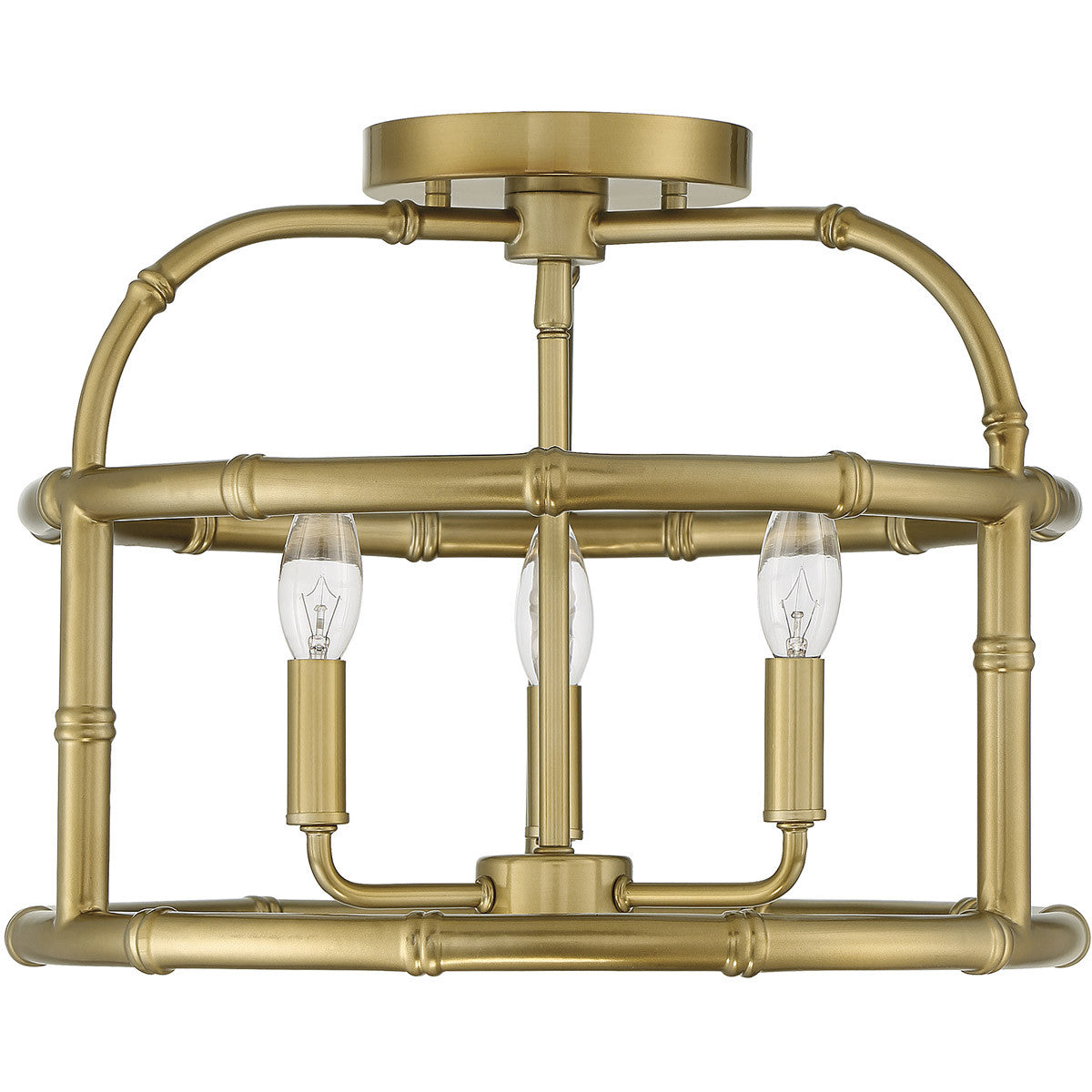 Meridian Lite Trends 3-Light Ceiling Light in Burnished Brass M60066BB