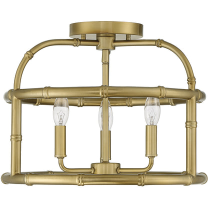 Meridian Lite Trends 3-Light Ceiling Light in Burnished Brass M60066BB