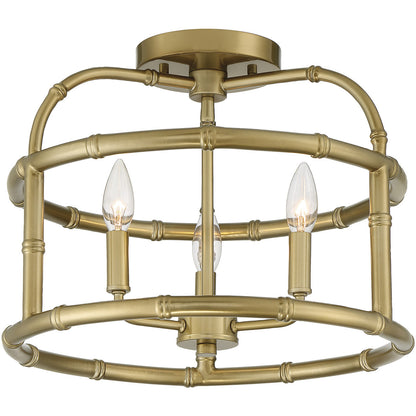 Meridian Lite Trends 3-Light Ceiling Light in Burnished Brass M60066BB