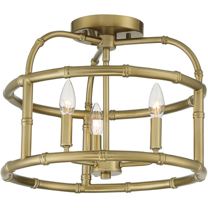 Meridian Lite Trends 3-Light Ceiling Light in Burnished Brass M60066BB