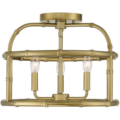 Meridian Lite Trends 3-Light Ceiling Light in Burnished Brass M60066BB