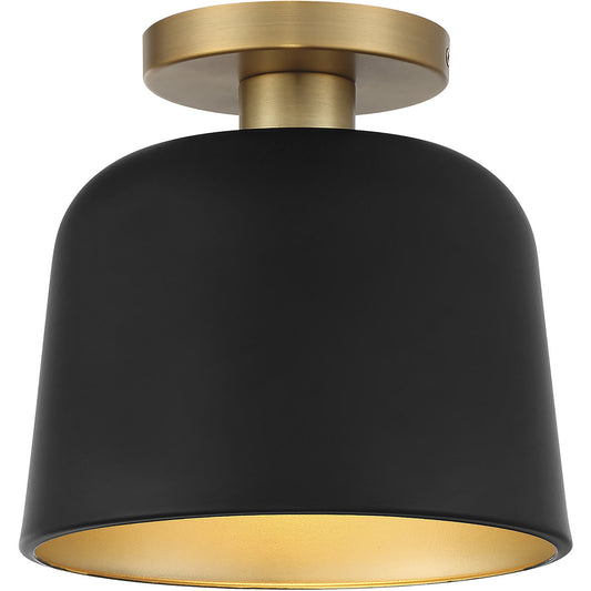 Meridian 1-Light Ceiling Light in Matte Black with Natural Brass M60067MBKNB