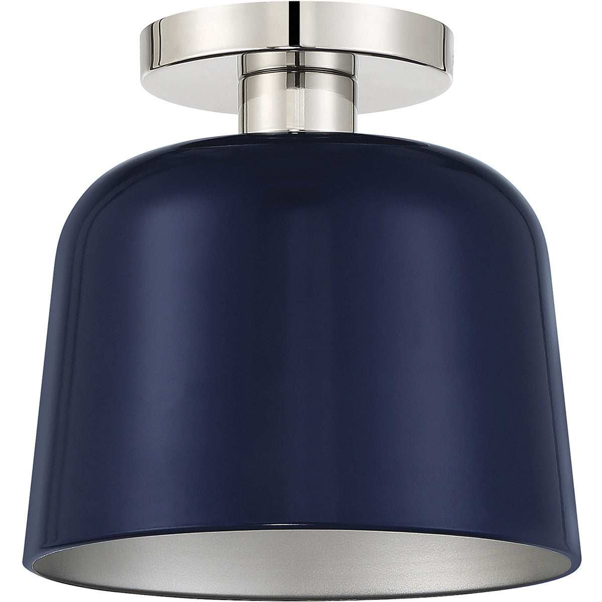 Meridian Lite Trends 1-Light Ceiling Light in Navy Blue with Polished Nickel M60067NBLPN