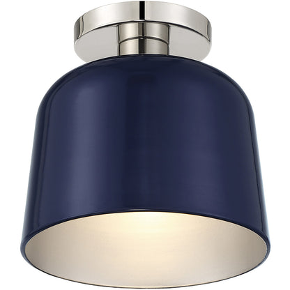 Meridian Lite Trends 1-Light Ceiling Light in Navy Blue with Polished Nickel M60067NBLPN