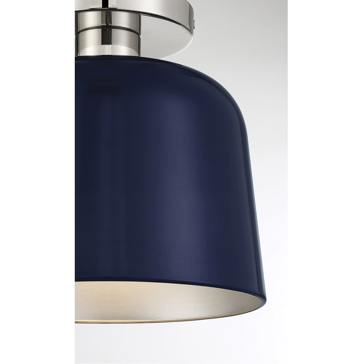 Meridian Lite Trends 1-Light Ceiling Light in Navy Blue with Polished Nickel M60067NBLPN