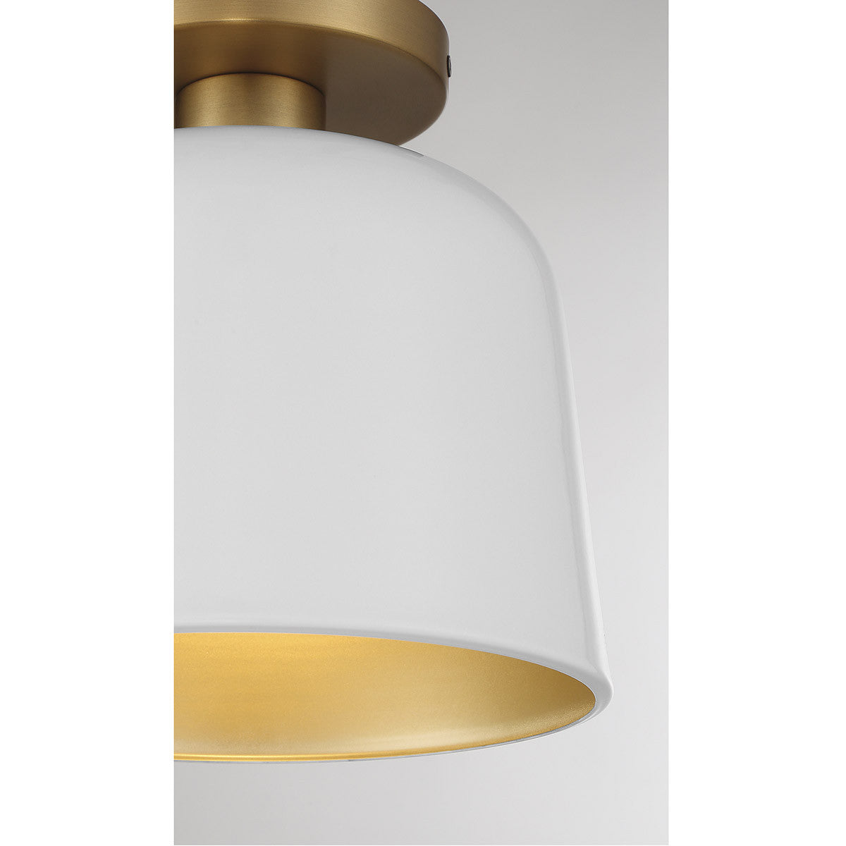 Meridian Lite Trends 1-Light Ceiling Light in White with Natural Brass M60067WHNB