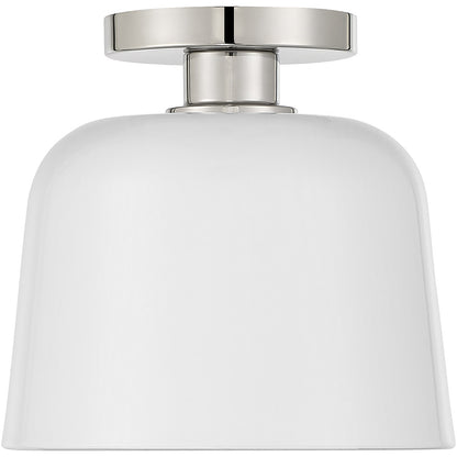 Meridian Lite Trends 1-Light Ceiling Light in White with Polished Nickel M60067WHPN