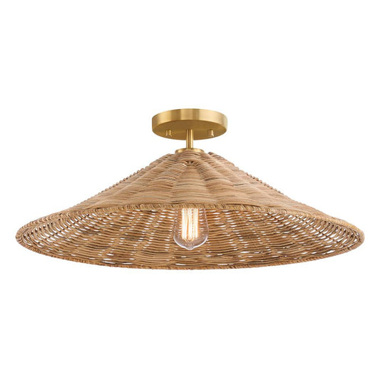 Meridian Lite Trends 1-Light Ceiling Light in Natural Brass M60074NB