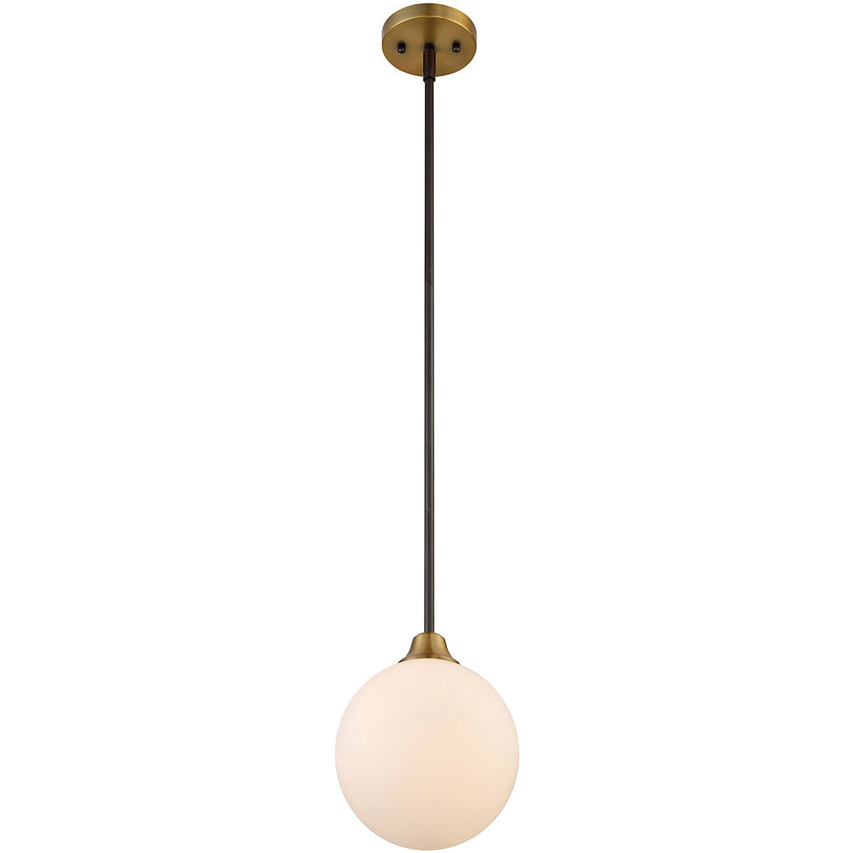 Meridian Lite Trends 1-Light Mini Pendant in Oil Rubbed Bronze with Natural Brass M70005-79