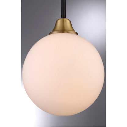 Meridian Lite Trends 1-Light Mini Pendant in Oil Rubbed Bronze with Natural Brass M70005-79