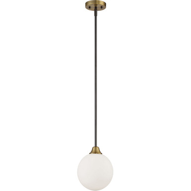 Meridian Lite Trends 1-Light Mini Pendant in Oil Rubbed Bronze with Natural Brass M70005-79