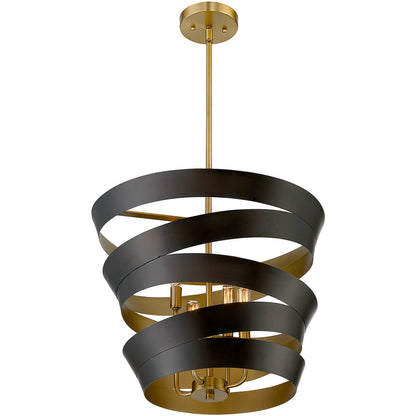 Meridian Lite Trends 4-Light Pendant in Matte Black with Gold M70009-46