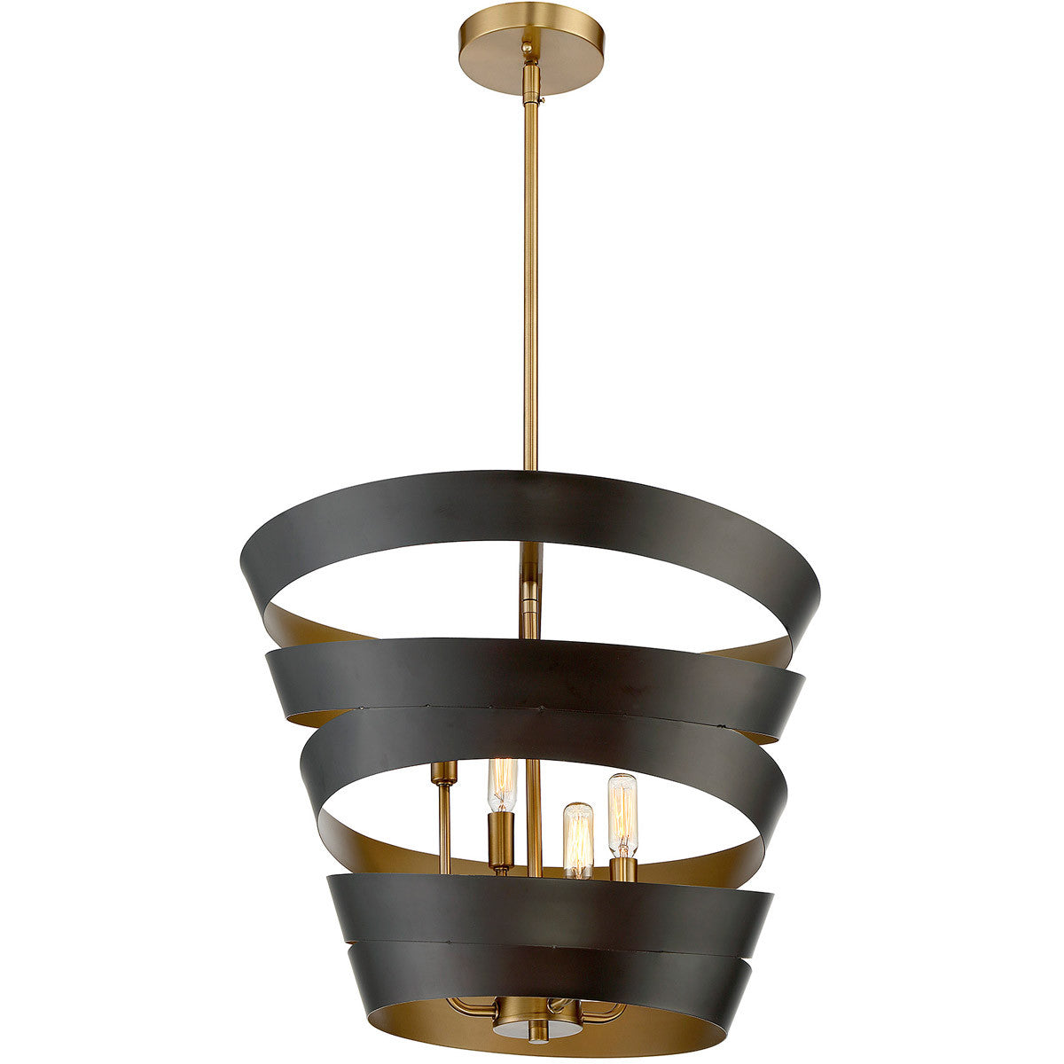 Meridian Lite Trends 4-Light Pendant in Matte Black with Gold M70009-46