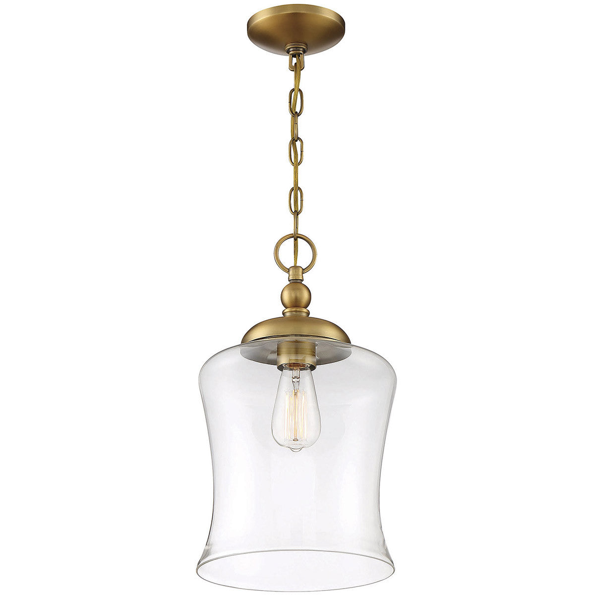 Meridian Lite Trends 1-Light Pendant in Natural Brass M70019NB