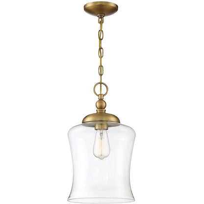 Meridian 1-Light Pendant in Natural Brass M70019NB