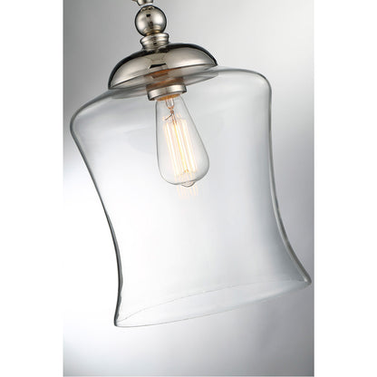 Meridian Lite Trends 1-Light Mini Pendant in Polished Nickel M70019PN