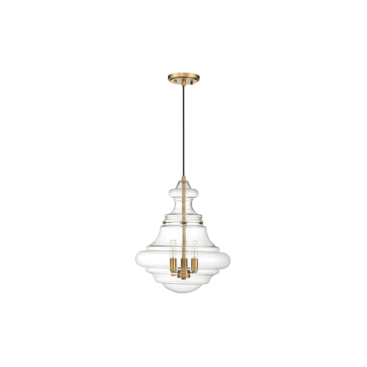 Meridian Lite Trends 3-Light Pendant in Natural Brass M70058NB