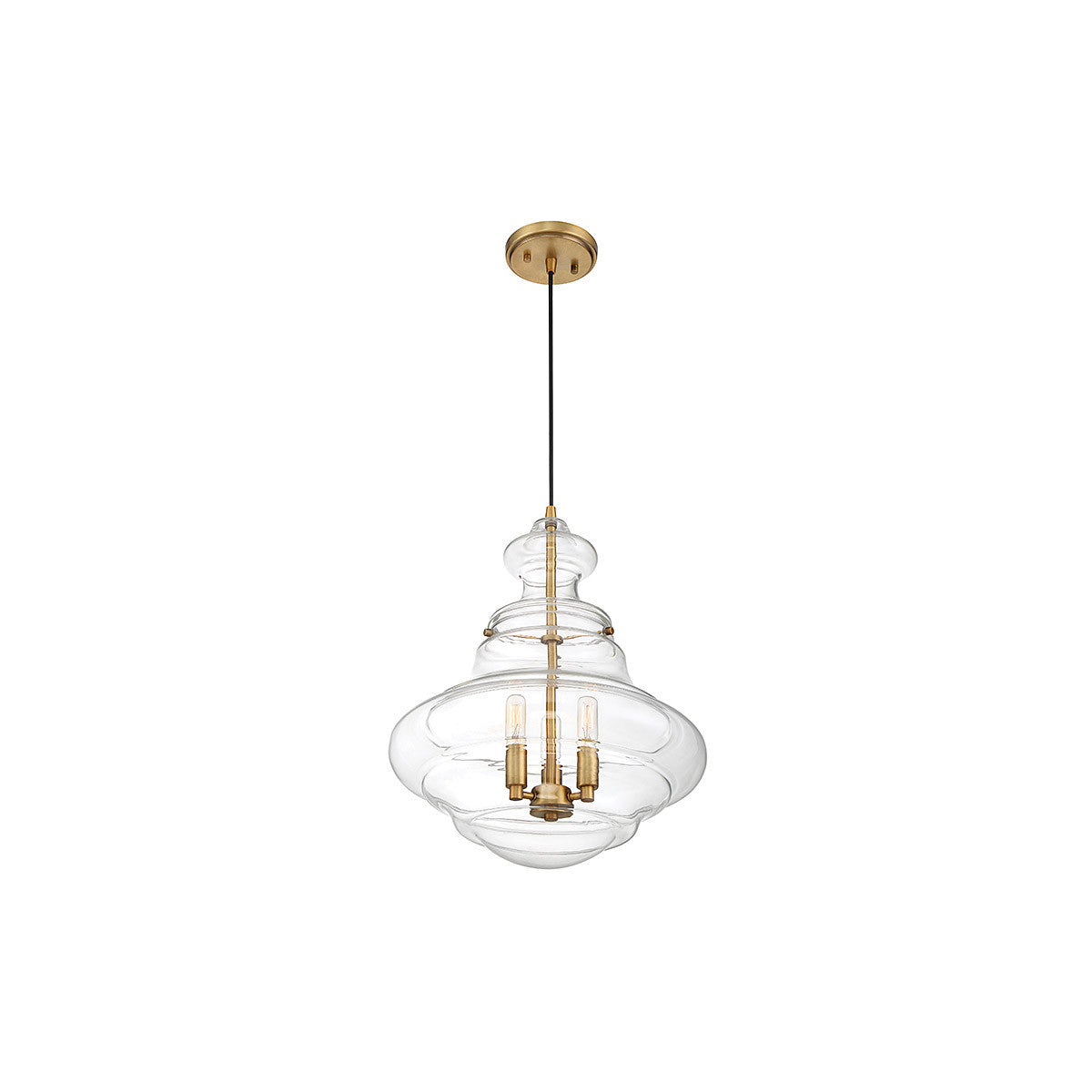 Meridian Lite Trends 3-Light Pendant in Natural Brass M70058NB