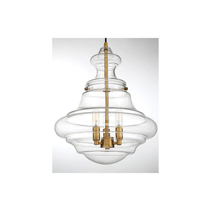 Meridian Lite Trends 3-Light Pendant in Natural Brass M70058NB