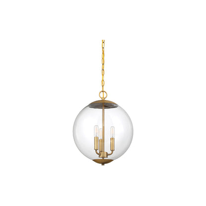 Meridian Lite Trends 3-Light Pendant in Natural Brass M70060NB