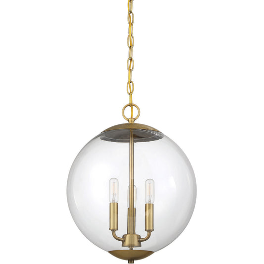 Meridian 3-Light Pendant in Natural Brass M70060NB