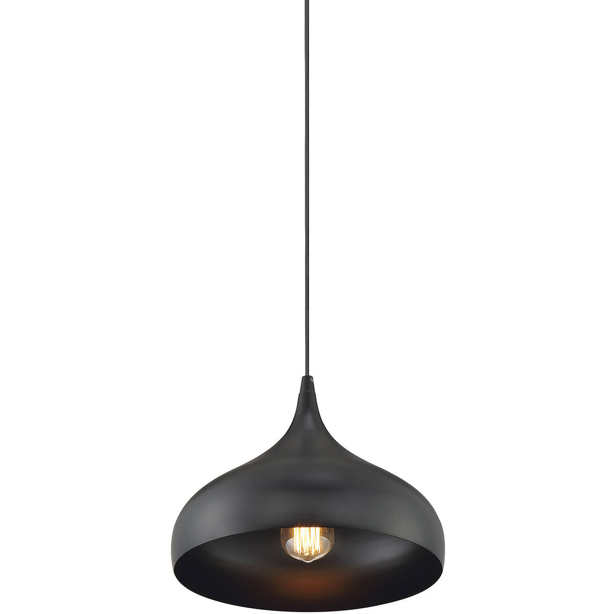 Meridian Lite Trends 1-Light Plug-In Mini Pendant in Matte Black M70075MBK