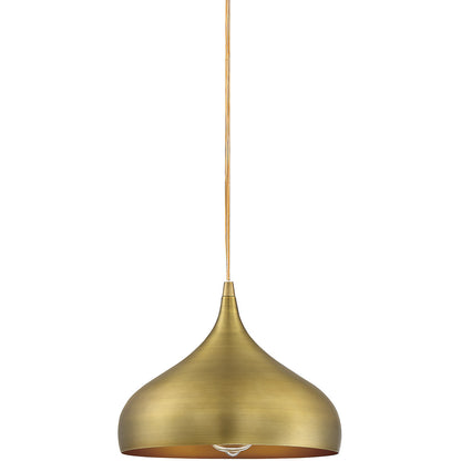 Meridian Lite Trends 1-Light Plug-In Mini Pendant in Natural Brass M70075NB