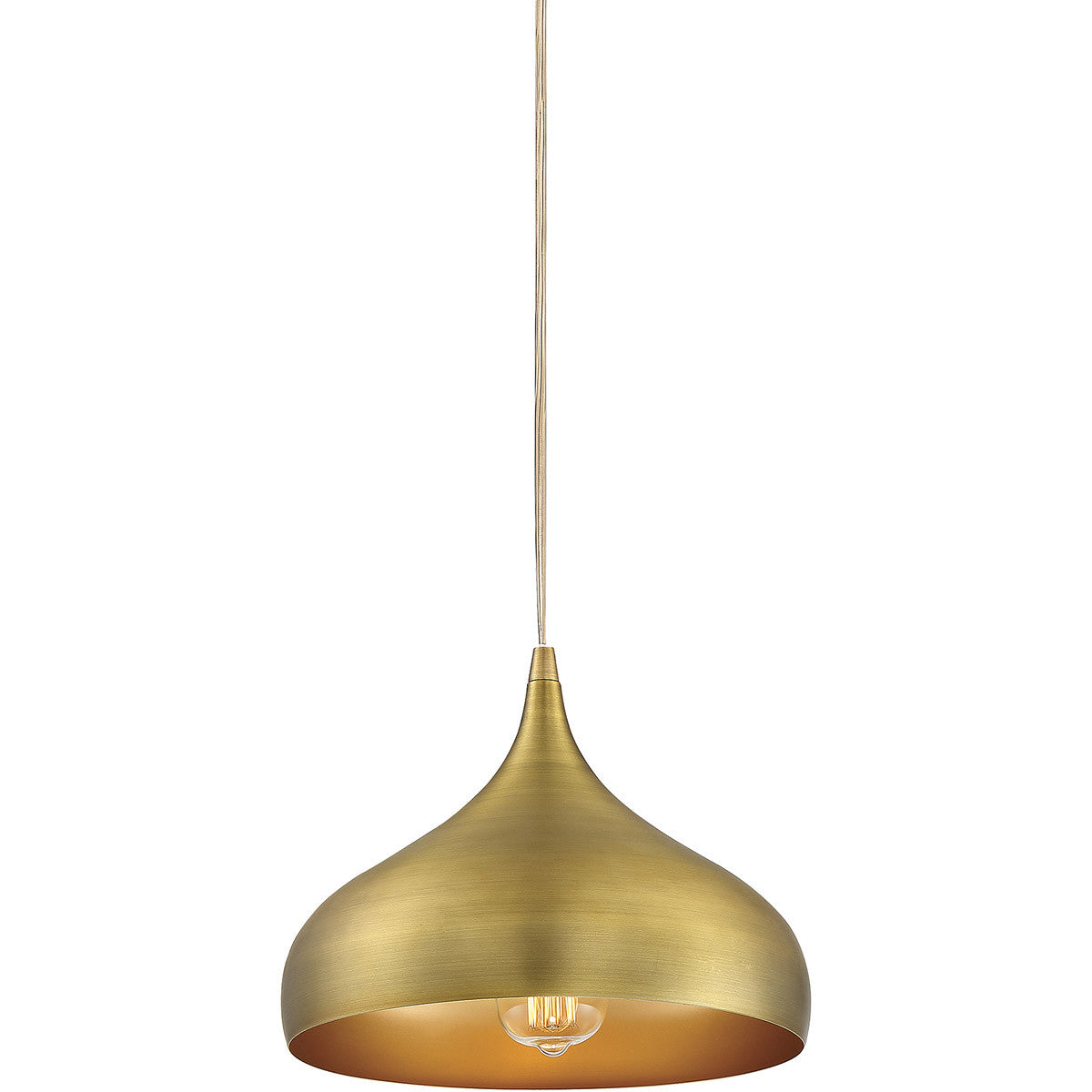 Meridian Lite Trends 1-Light Plug-In Mini Pendant in Natural Brass M70075NB