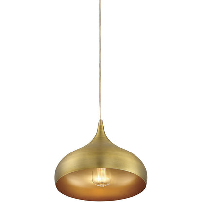 Meridian Lite Trends 1-Light Plug-In Mini Pendant in Natural Brass M70075NB