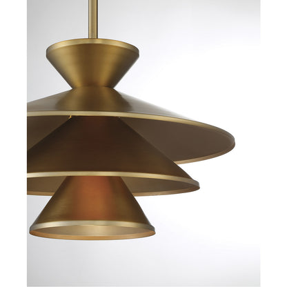 Meridian Lite Trends 1-Light Pendant in Natural Brass M70096NB