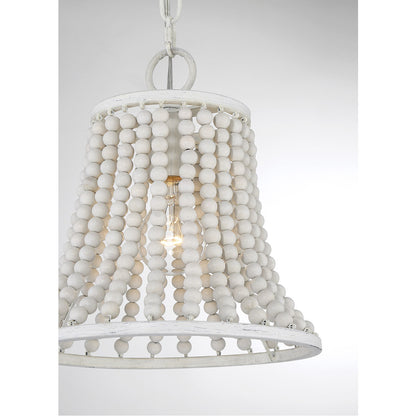 Meridian Lite Trends 1-Light Pendant in Weathered White M70098WW