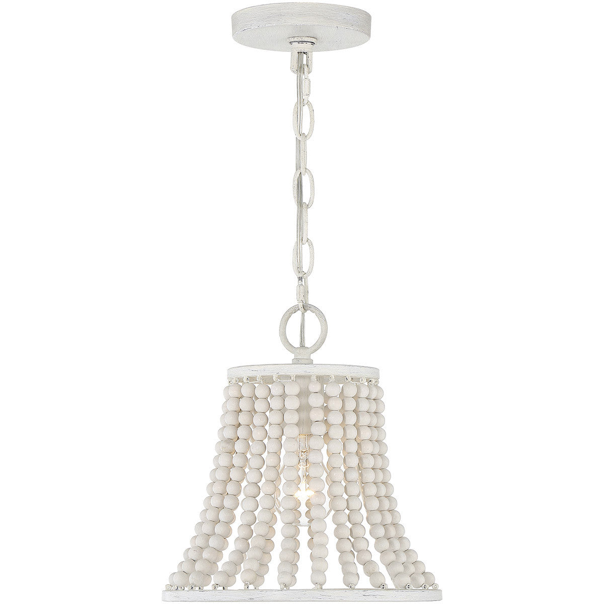 Meridian 1-Light Pendant in Weathered White M70098WW