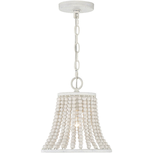 Meridian 1-Light Pendant in Weathered White M70098WW