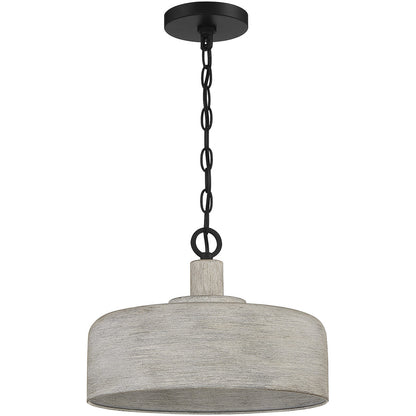 Meridian Lite Trends 1-Light Pendant in Weathered Gray with Black M70103WGBK