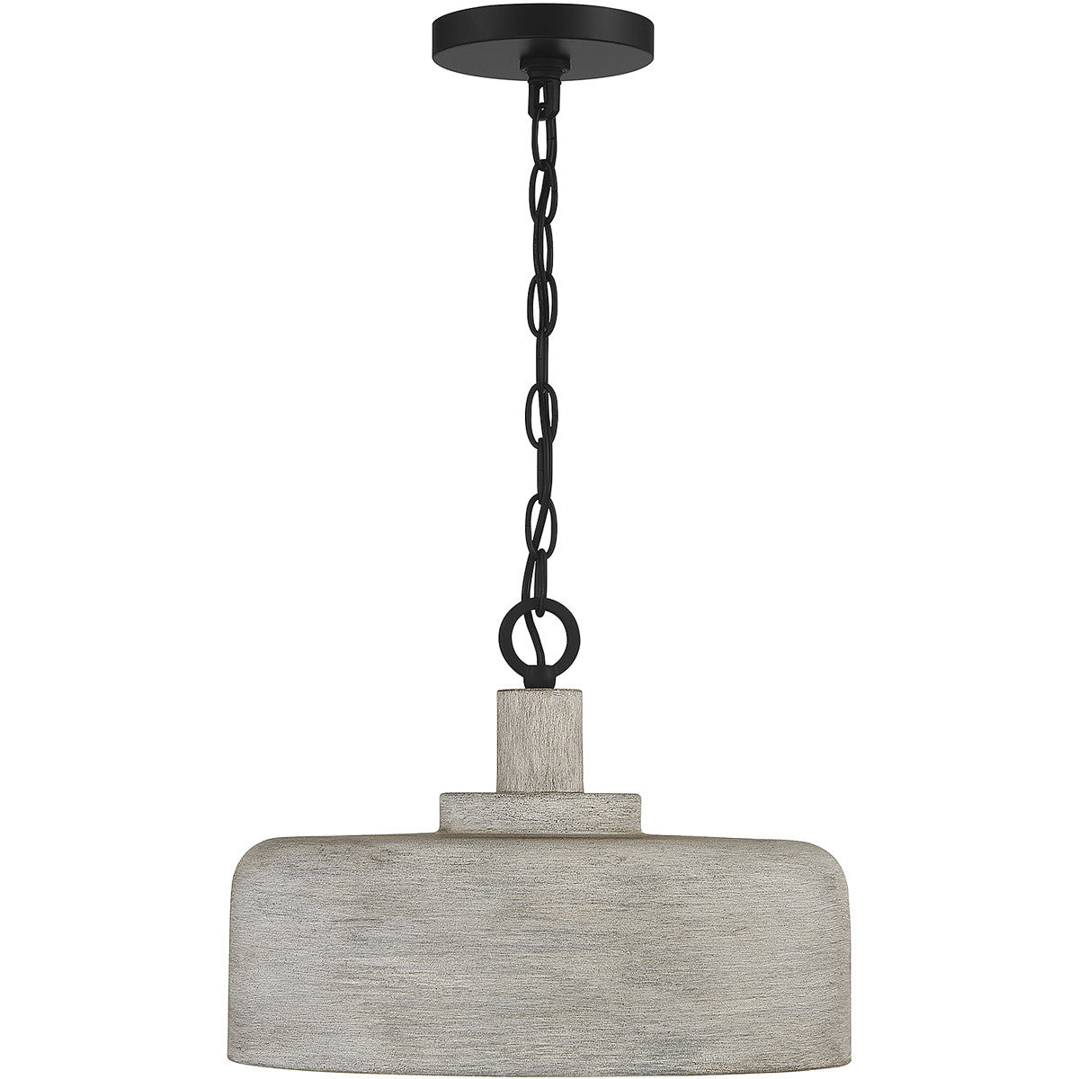 Meridian Lite Trends 1-Light Pendant in Weathered Gray with Black M70103WGBK