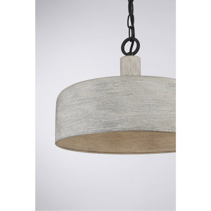 Meridian Lite Trends 1-Light Pendant in Weathered Gray with Black M70103WGBK