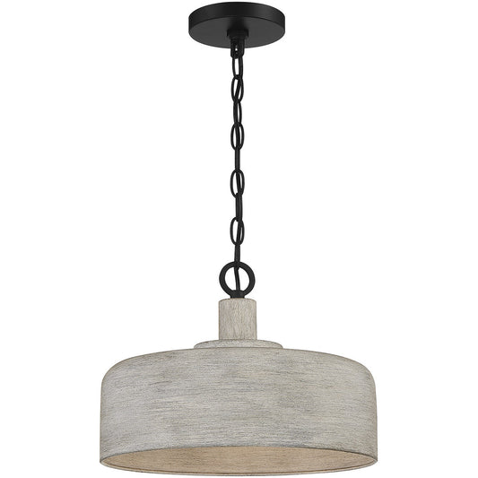 Meridian 1-Light Pendant in Weathered Gray with Black M70103WGBK